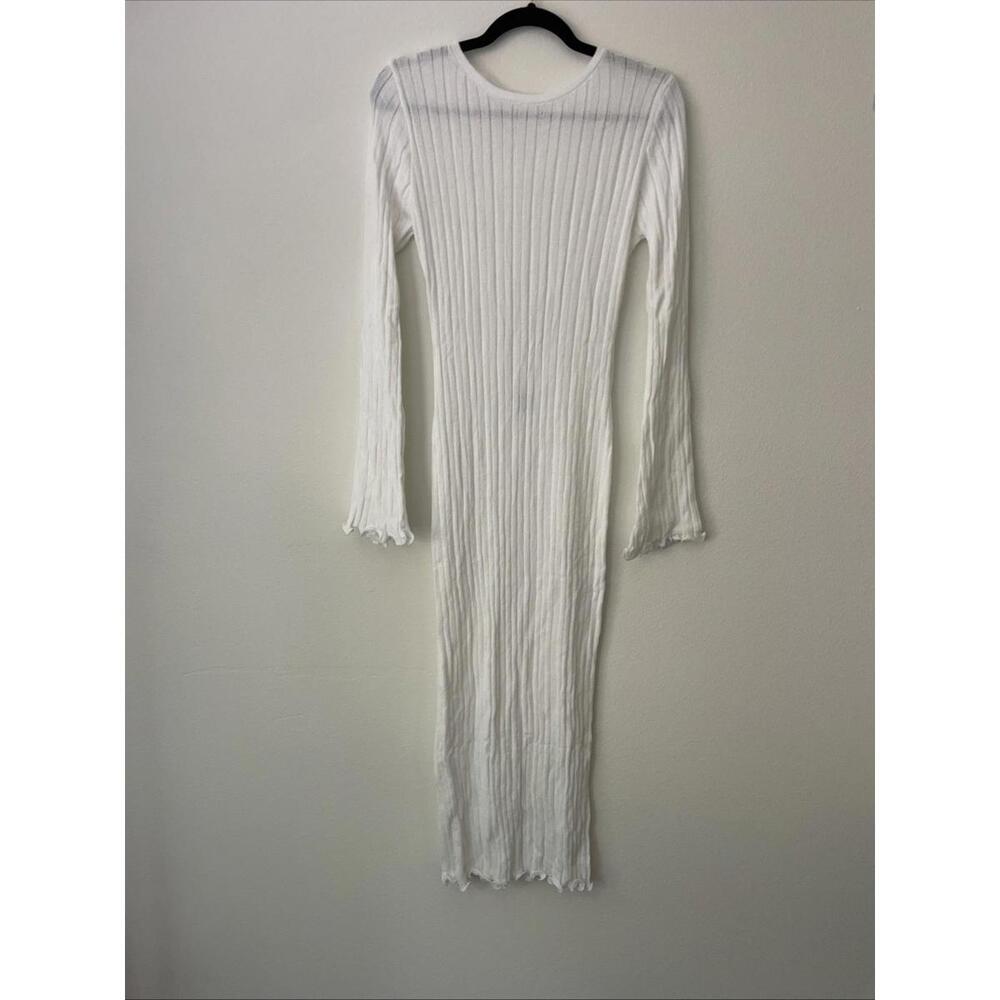 NWT SNDYS Baha Long Sleeve White Maxi Knit Dress Size M  Cover-up Revolve - Picture 10 of 10